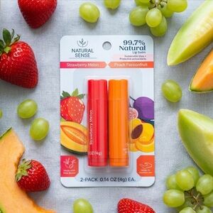 Natural Sense Lip Balm Duo - Strawberry Melon and Peach Passionfruit